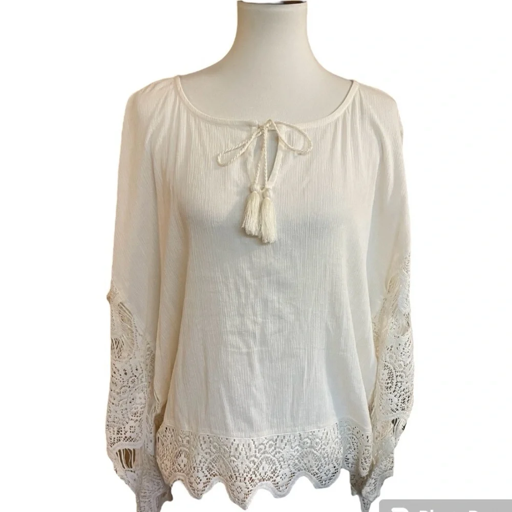Crepe and Lace Top NWT by Hollister